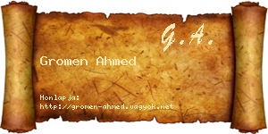 Gromen Ahmed névjegykártya